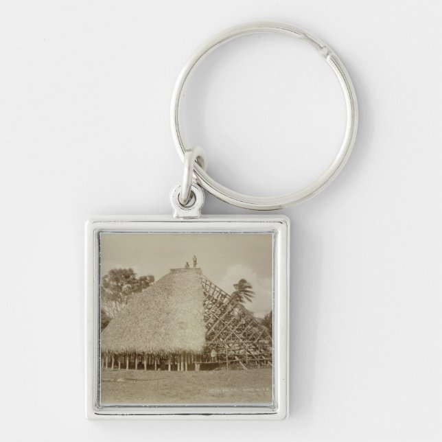 Porte-clés Construction de logements au Samoa, c.1875 (photo (Devant)