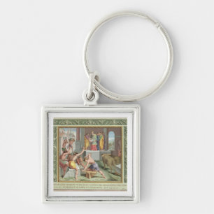 Porte-clés Construction du temple de Solomon, illustration de