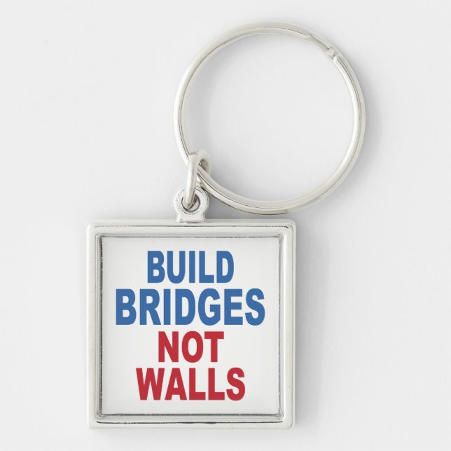 Porte-clés « Construire des ponts et non des murs  (Devant)