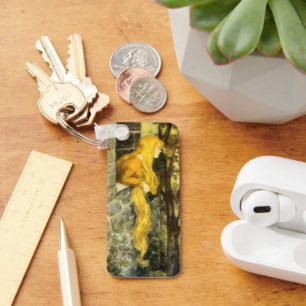 Porte-clés Conte de fées vintage, Rapunzel avec cheveux longs