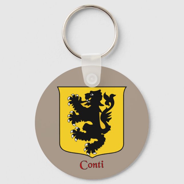 Porte-clés Conti Nom de famille italien Bouclier historique (Recto)