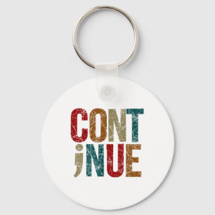 Porte-clés Continuer le message positif Semicolon Santé menta