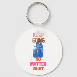 Porte-clés Continuez quoi qu'il arrive Ange Vintage Motivatio