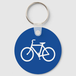 Porte-clés Contour de bicyclette bleu foncé et blanc