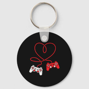 Porte-clés Contrôleur de jeu Coeur Funny Valentines Day Boy &
