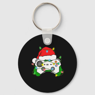 Porte-clés Contrôleur de jeu vidéo de Noël de chapeau de Père