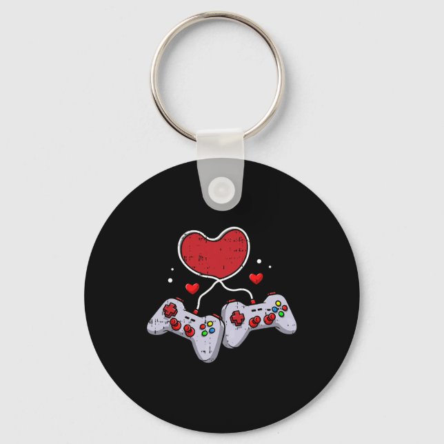 Porte-clés Contrôleur de jeu vidéo Valentines Jour Cool Jeu G (Recto)