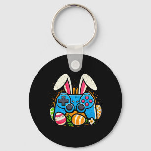 Porte-clés Contrôleur de jeu vidéo vintage Lapin de Pâques Jo