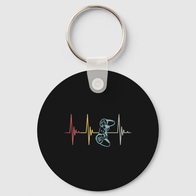 Porte-clés Contrôleur Heartbeat Pour Le Jeu Multijoueur Nerd (Recto)