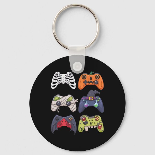 Porte-clés Contrôleurs de jeu squelette zombie Halloween momi (Recto)