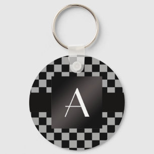 Porte-clés Contrôleurs gris et noirs de monogramme