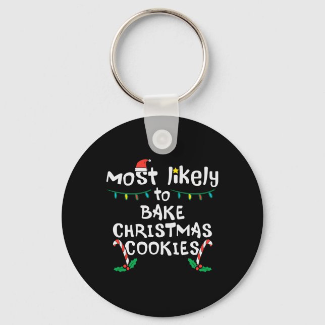 Porte-clés Cookie de Noël Cookie de Noël de famille Matc (Recto)