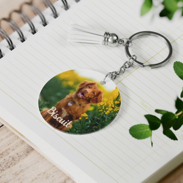 Porte-clés Cookies Empreinte de Patte Motif Vert Monogramme (Créateur téléchargé)
