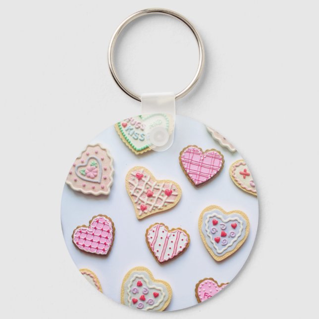 Porte-clés Cookies en forme de coeur pour la Saint-Valentin (Recto)