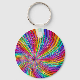 Porte-clés Cool Abstrait mignon "Rainbow Swirl"