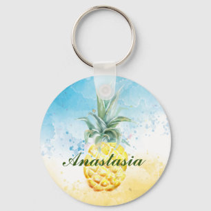 Porte-clés Cool, Amazing, Pineapples whit name