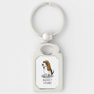 Porte-clés Cool Basset Hound chien et lunettes de soleil (tri