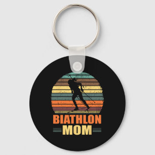 Porte-clés Cool Biathlon Maman Amusante Biathlète tir Ski