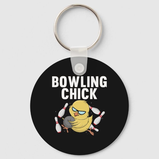 Porte-clés Cool Bowler Pour Femmes Filles Dames Bowling Chick (Recto)