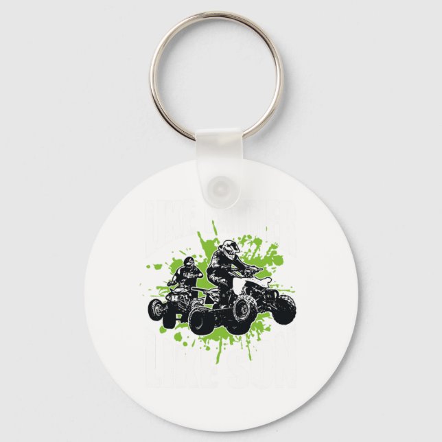 Porte-clés Cool Comme Père Comme Son VTT Quad Biker Idée cade (Recto)