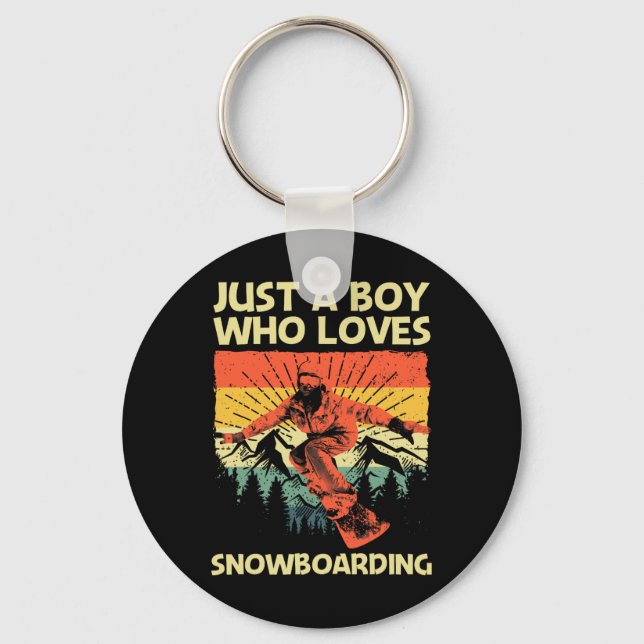 Porte-clés Cool Conception Snowboard Pour Garçons Enfants Sno (Recto)