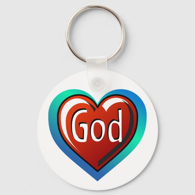 Porte-clés Cool DIEU Coeur (Recto)