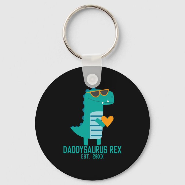 Porte-clés Cool Dino Daddysaurus Rex New Dad Fathers Day  (Recto)