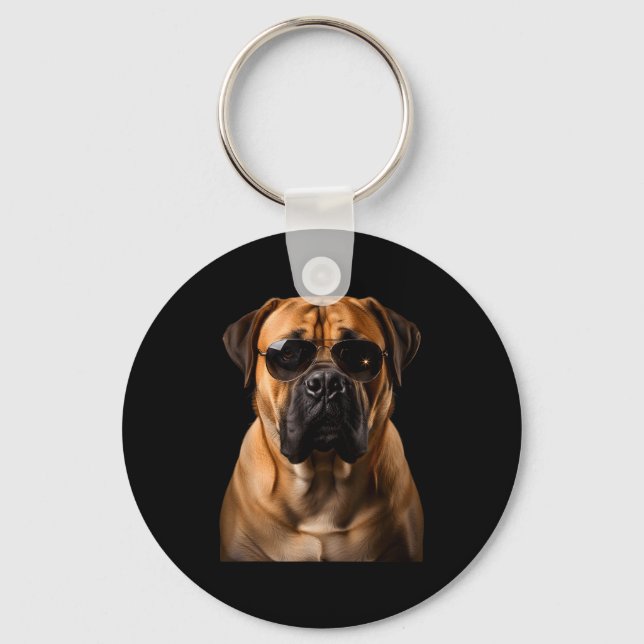 Porte-clés Cool Dog Sungles Bullmastiff Funny Look  (Recto)