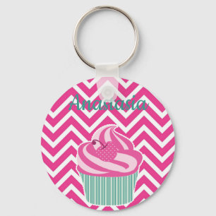 Porte-clés Cool, Extraordinaire, Pink Cupcakes avec votre nom