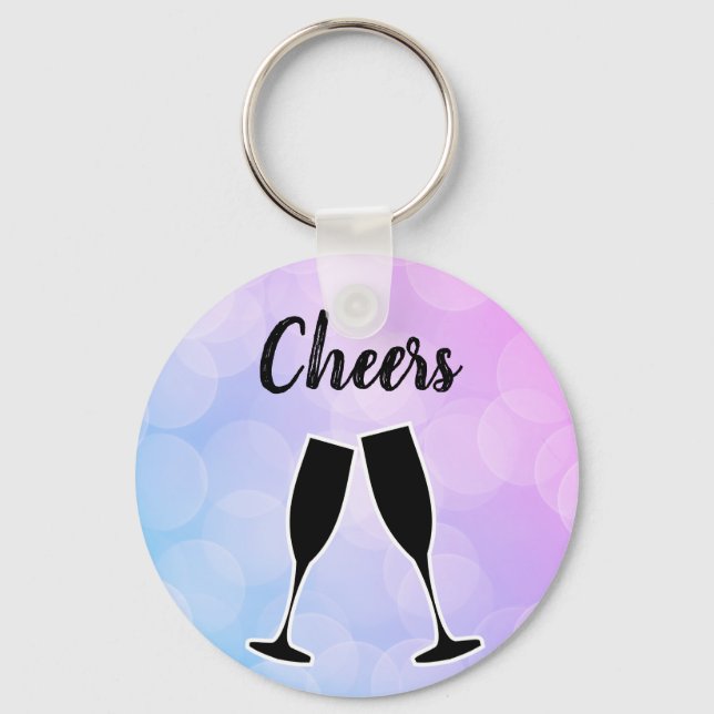 Porte-clés Cool Extraordinaire tendance violet avec votre nom (Recto)