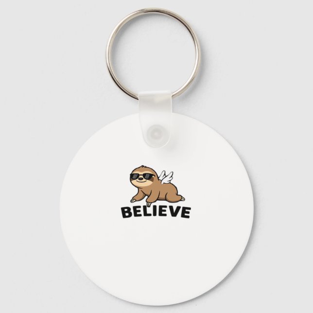 Porte-clés Cool Flying Sloth Croyez Drôle Motivational Design (Recto)