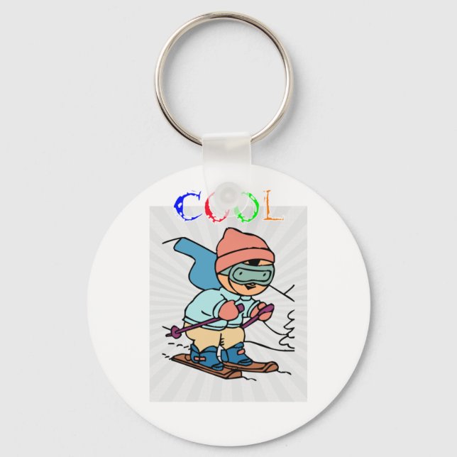 Porte-clés Cool Funny Skier | conceptions de ski | skier drôl (Recto)
