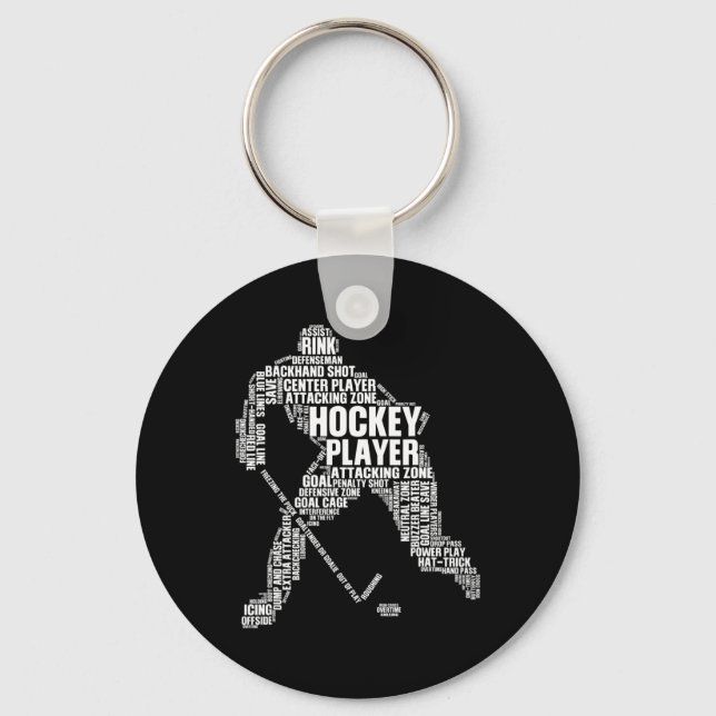 Porte-clés Cool Hockey Sur Glace Art Pour Hommes Femmes Garço (Recto)