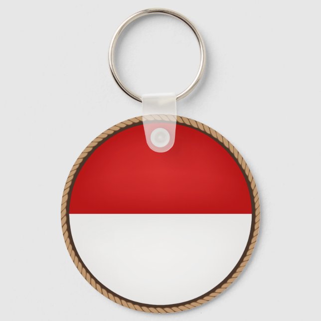 Porte-clés Cool Indonésie Drapeau Sceau (Recto)