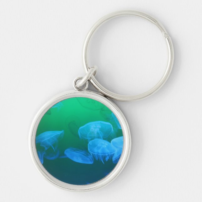 Porte-clés Cool Jellyfish Green Blue Gradient (Devant)