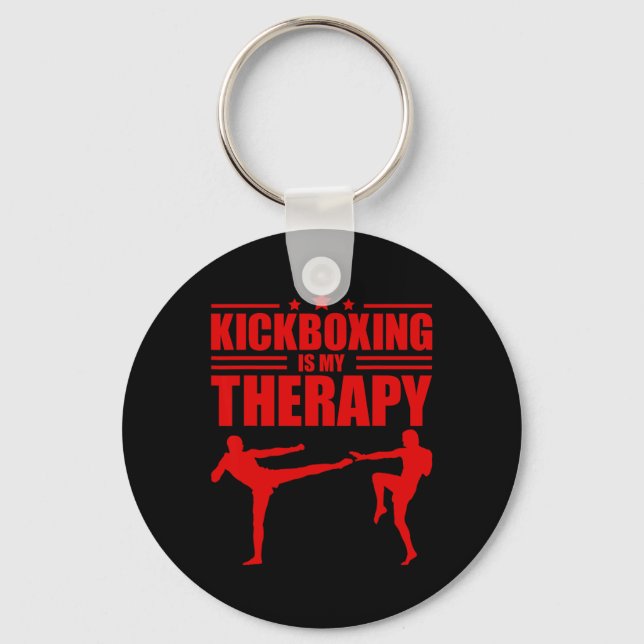 Porte-clés Cool Kickboxing pour hommes femmes Exercice de kic (Recto)
