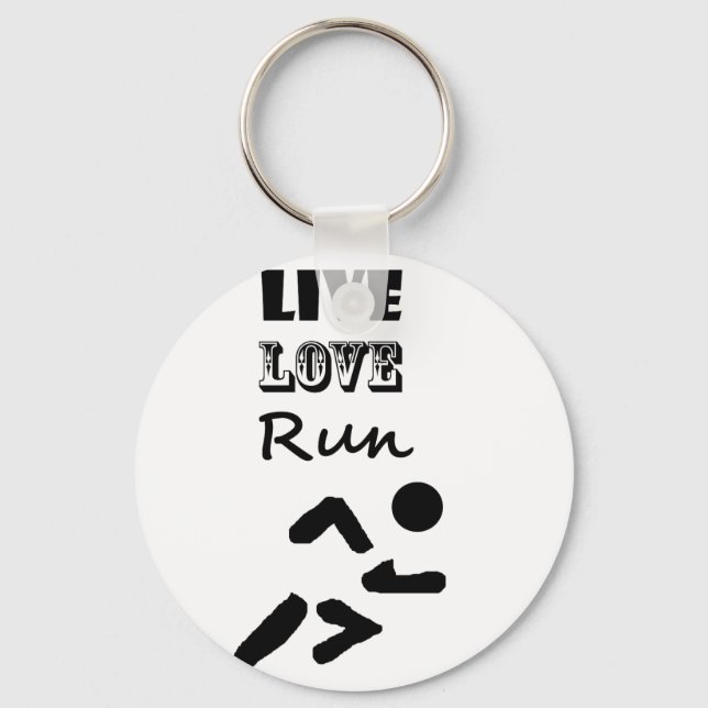 Porte-clés Cool Live Love Run Runners Art Design (Recto)