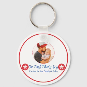 Porte-clés Cool mignon Moderne Nouveau Papa Photo Première Fê