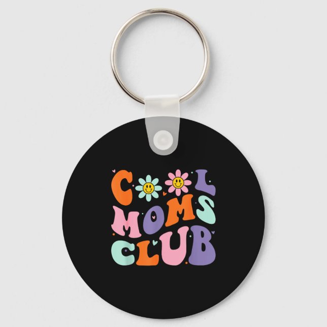 Porte-clés Cool Moms Club Retro Groovy Mom Mommy Mama Mothers (Recto)