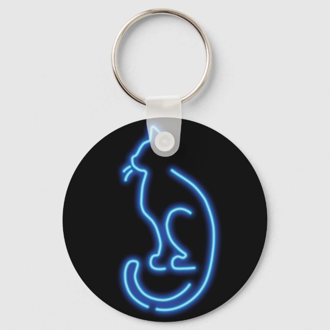 Porte-clés Cool Neon Cat (Recto)