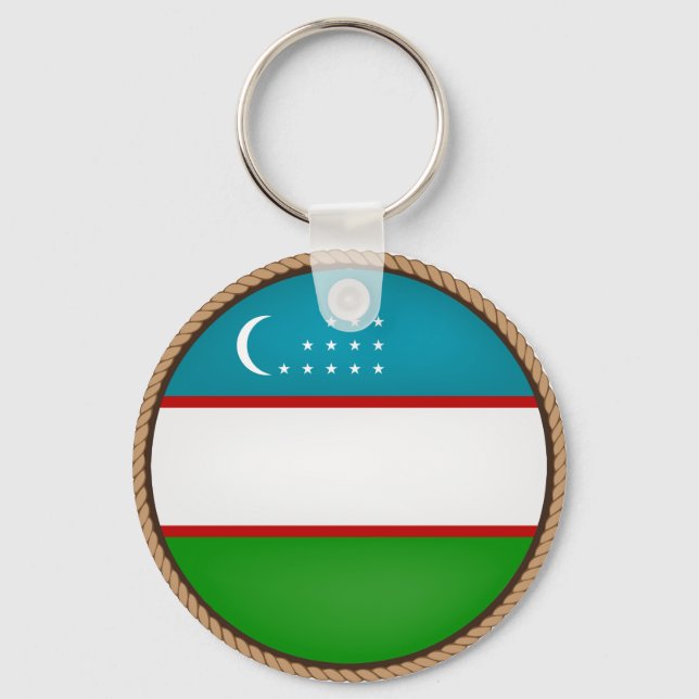 Porte-clés Cool Ouzbékistan - Sceau du drapeau (Recto)