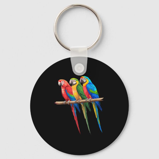 Porte-clés Cool Parrot Art Pour Hommes Femmes Filles Parrot O (Recto)