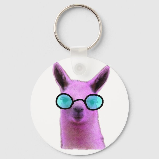Porte-clés Cool Pink Llama ! (Recto)