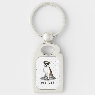 Porte-clés Cool Pit Bull et lunettes de soleil (lt brindle bl