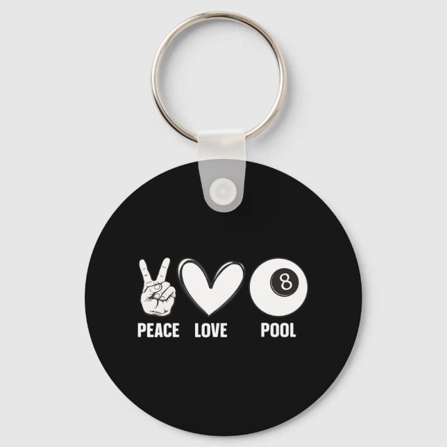 Porte-clés Cool Pool Conception Pour Hommes Femmes Billard 8  (Recto)