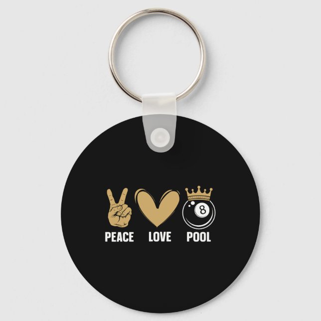 Porte-clés Cool Pool Conception Pour Hommes Femmes Billard 8  (Recto)