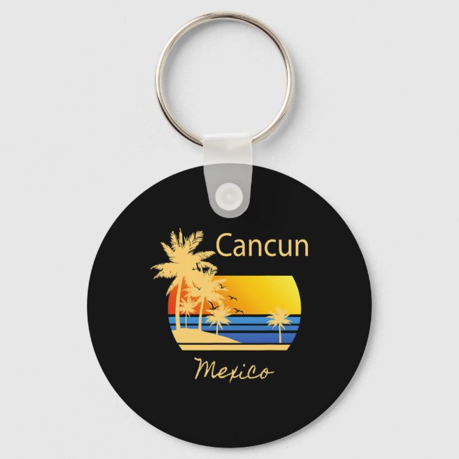 Porte-clés Cool Rétro Cancun Original Mexique Plages Nouveaut (Recto)