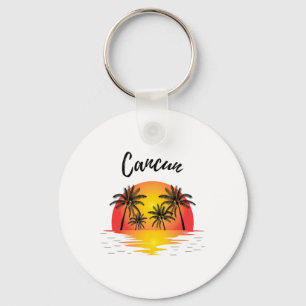 Porte-clés Cool Rétro Cancun Original Mexique Plages Sunset N