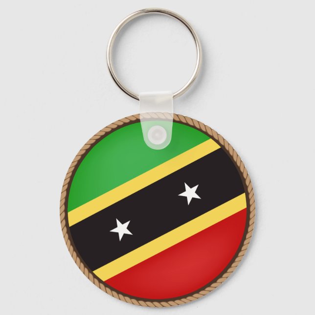 Porte-clés Cool Saint-Kitts-et-Nevis Drapeau (Recto)
