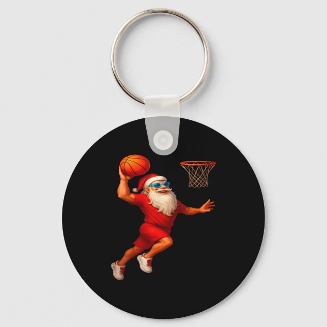 Porte-clés Cool Santa Basketball Player Dunking Xmas Christma (Recto)